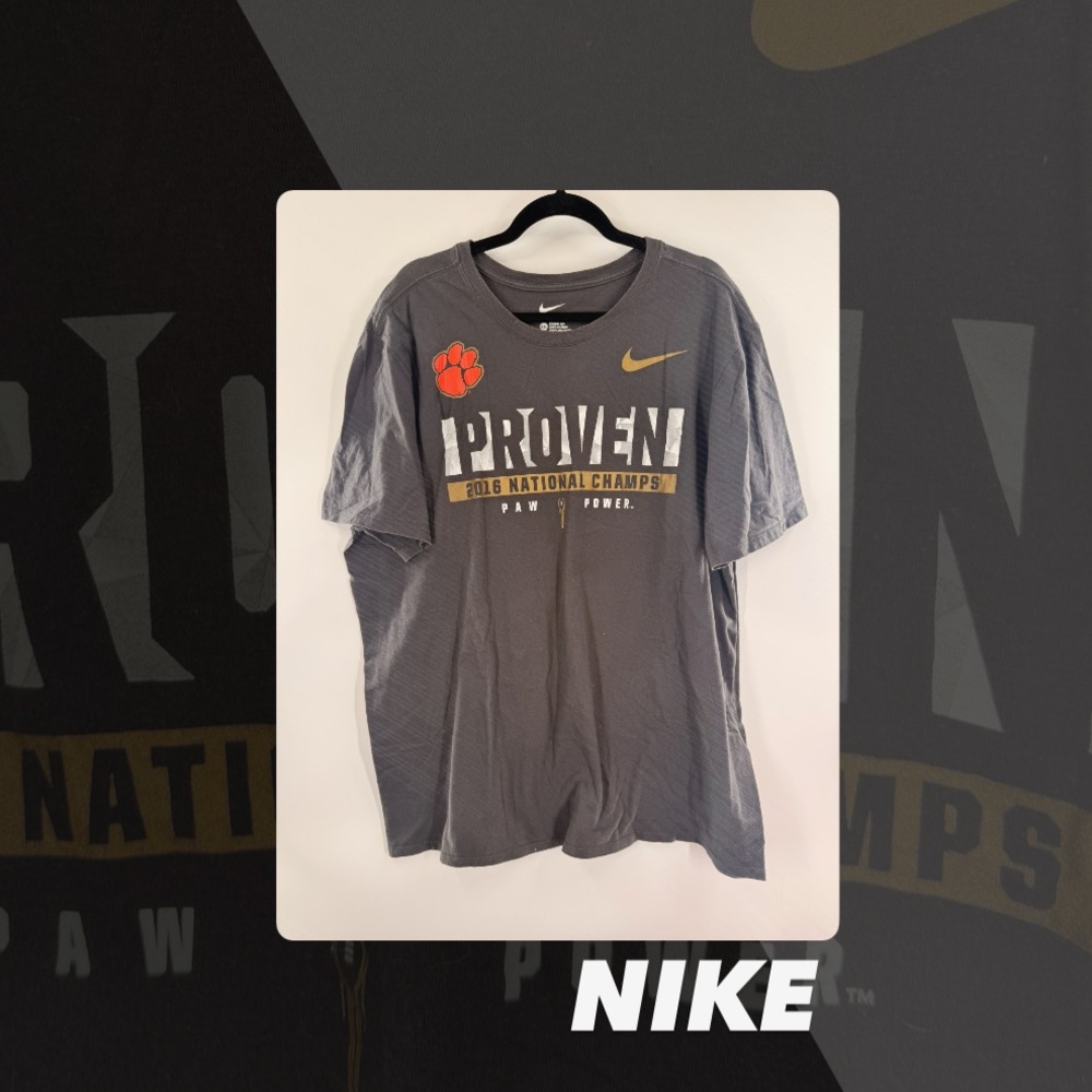 EUC The Nike Tee Clemson Tigers 2016 Proven Paw Power Tee Shirt